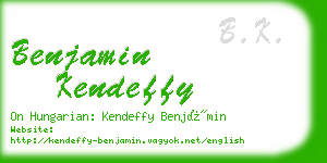 benjamin kendeffy business card